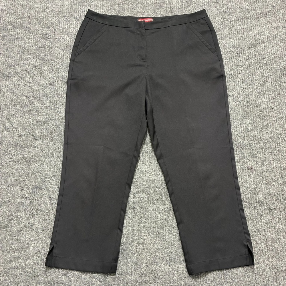 Grand Slam Womens Capri Pants Size 6 Black Flat Front Outdoor Active Mid Rise